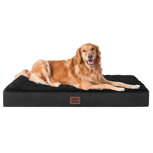 Orthopedic Dog Bed Crate mat Washable Cover Black 91x68x9cm Lorge-EHEYCIGA Compatibility Essential Comfort Support Orthopedic Pet Beds Mats Orthopedic Dog Bed Pet Crate Bed