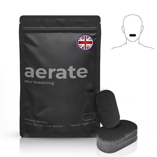 Aerate Mouth Tape - 31 Strips - Gentle Adhesion - Black