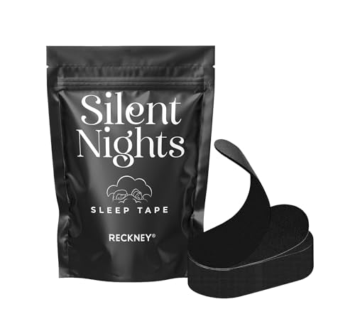 RECKNEY Mouth Tape - Hypoallergenic Sleep Strips - Soft Fabric - Black