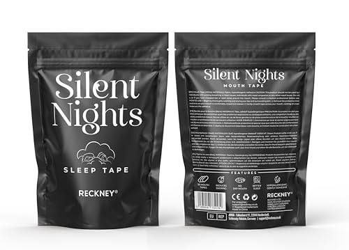 RECKNEY Mouth Tape - Hypoallergenic Sleep Strips - Soft Fabric - Black