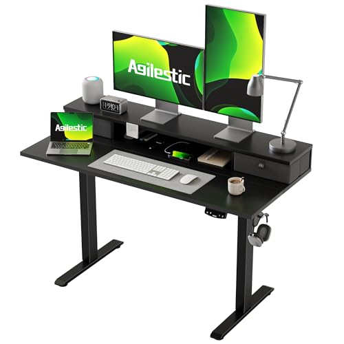 Agilestic Electric Desk with Memory Function - Black, 120 x 60 cm