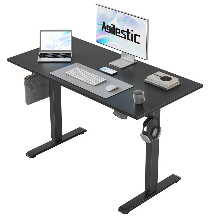 Agilestic electric standing desk in black with height adjustable feature