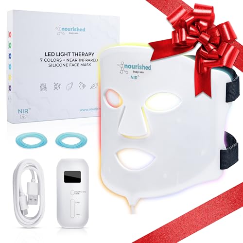 LED Face Mask - Near-Infrared & Blue Red Light Therapy, 114 LEDs