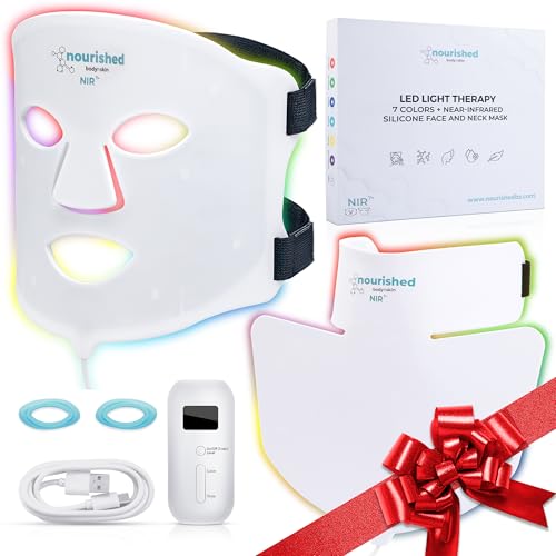 LED Face Neck Mask - Near-Infrared & Blue Red Light Therapy