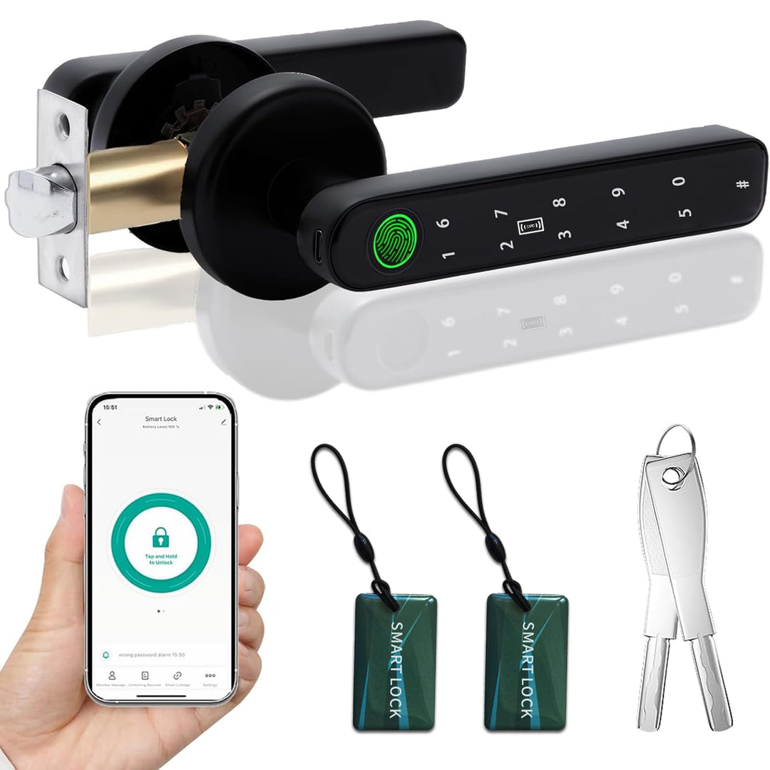 Smart fingerprint keyless entry door lock with biometric access control