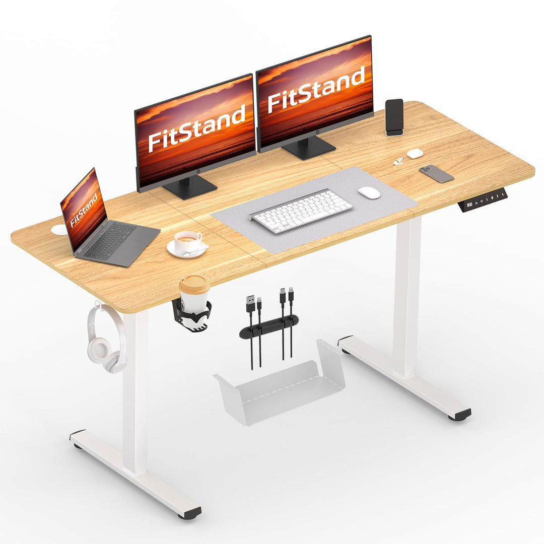 Electric height adjustable standing desk 140x60cm with memory function