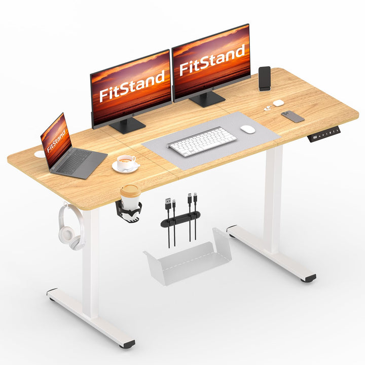 Electric height adjustable standing desk 140x60cm with memory function