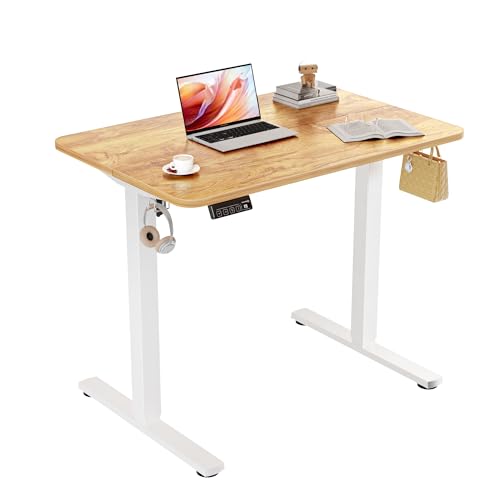 Height Adjustable Electric Standing Desk 90x60cm - Light Rustic Brown
