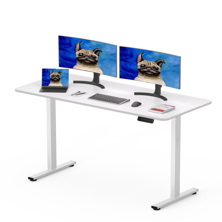 Electric sit stand desk 120 x 60cm in white