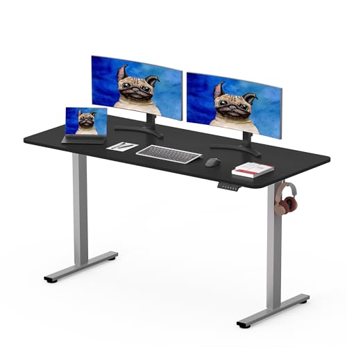 SANODESK Electric Standing Desk 140 x 80cm Height Adjustable with Memory Presets