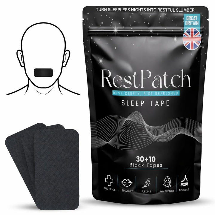 Sleep mouth tape for improved breathing and reduced snoring