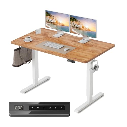 Electric Standing Desk - Height Adjustable - Light Brown - 120 x 60cm