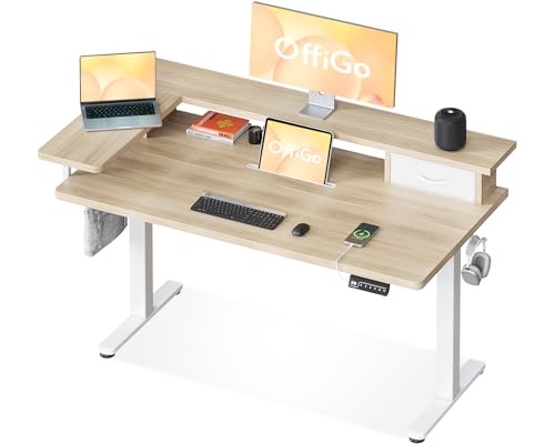 Electric Standing Desk - Height Adjustable - Ergonomic - Beige - 120cm
