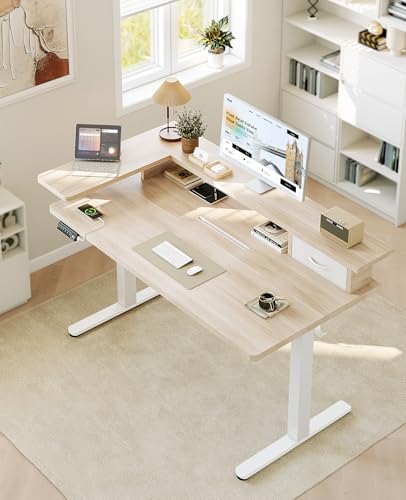 Electric Standing Desk - Height Adjustable - Ergonomic - Beige - 120cm