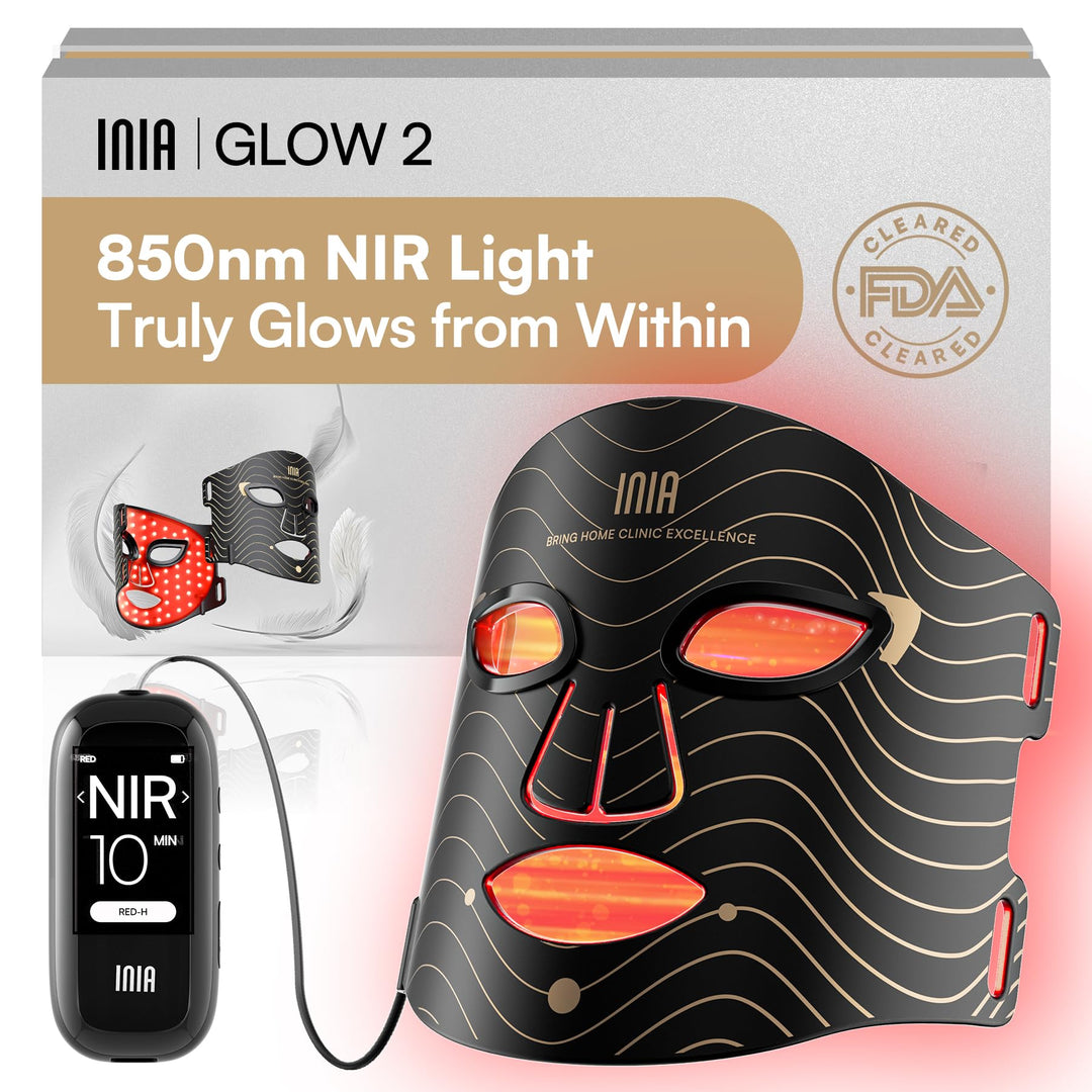 LED face mask with red light therapy for skin care