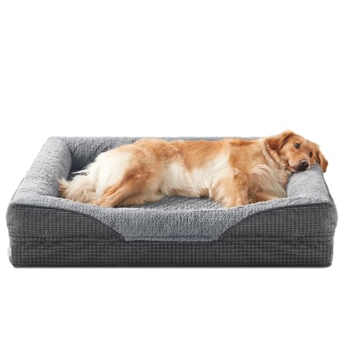 Extra Large Orthopedic Dog Bed with Memory Foam - Waterproof Dark Cover