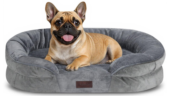 Medium dog bed with removable flannel cover and egg foam support