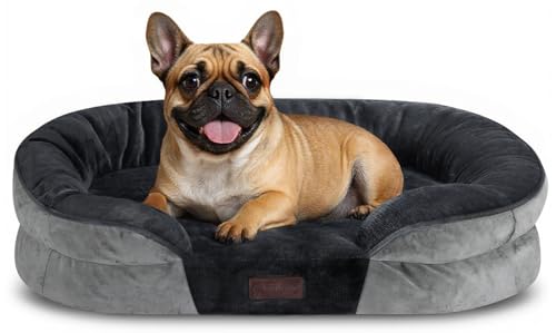 Medium Orthopedic Pet Bed - Washable Waterproof Couch - Dark Grey 76x51x17cm