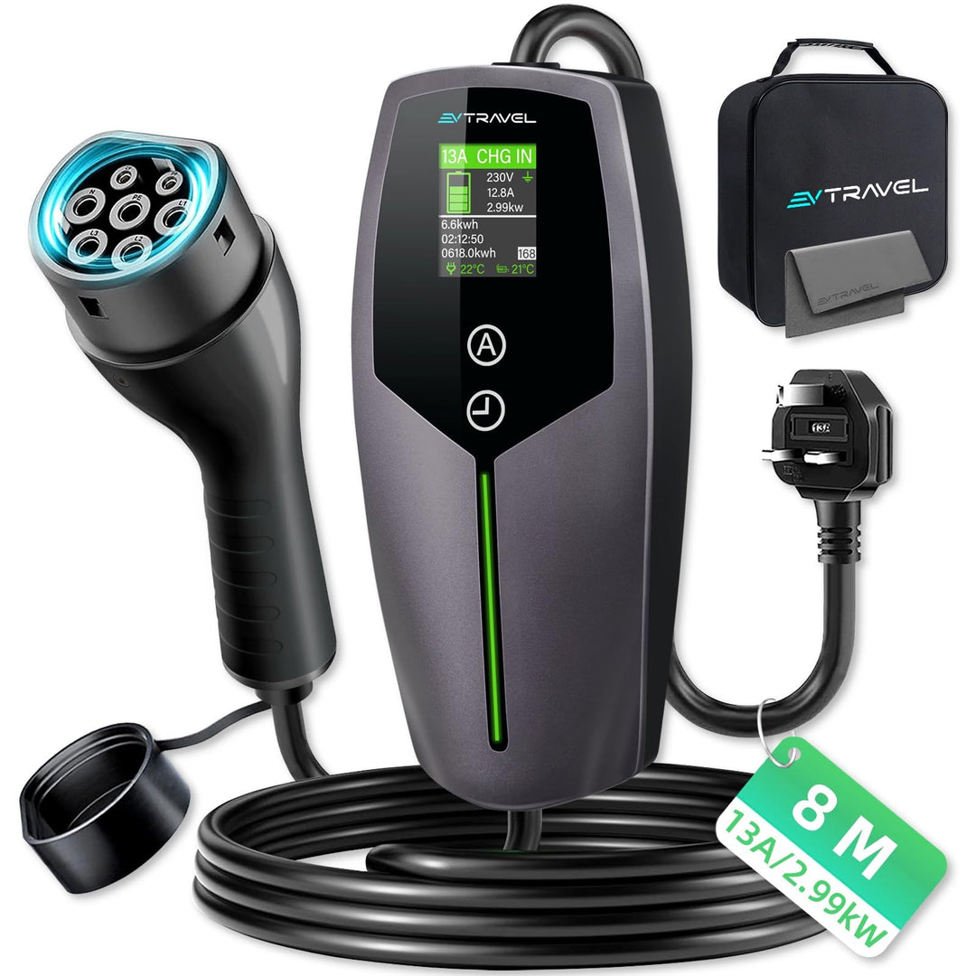 Portable Type 2-3 Pin EV Charger with LED Display