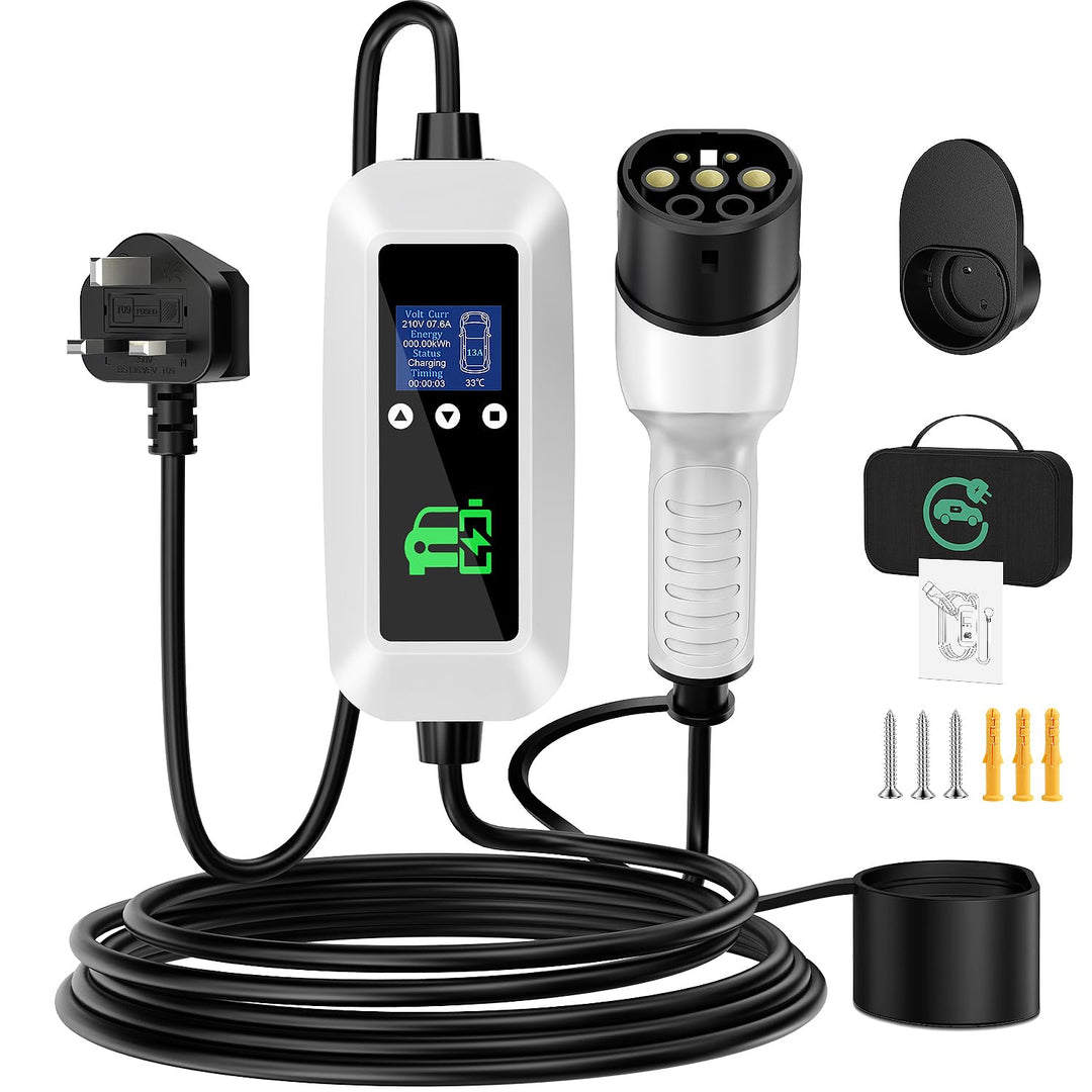Type 2 to 3 Pin Plug Electric Vehicle Charger with adjustable current