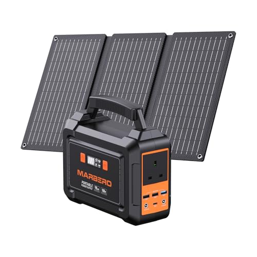 Marbero Portable Power Station 98Wh with 30W Solar Panel