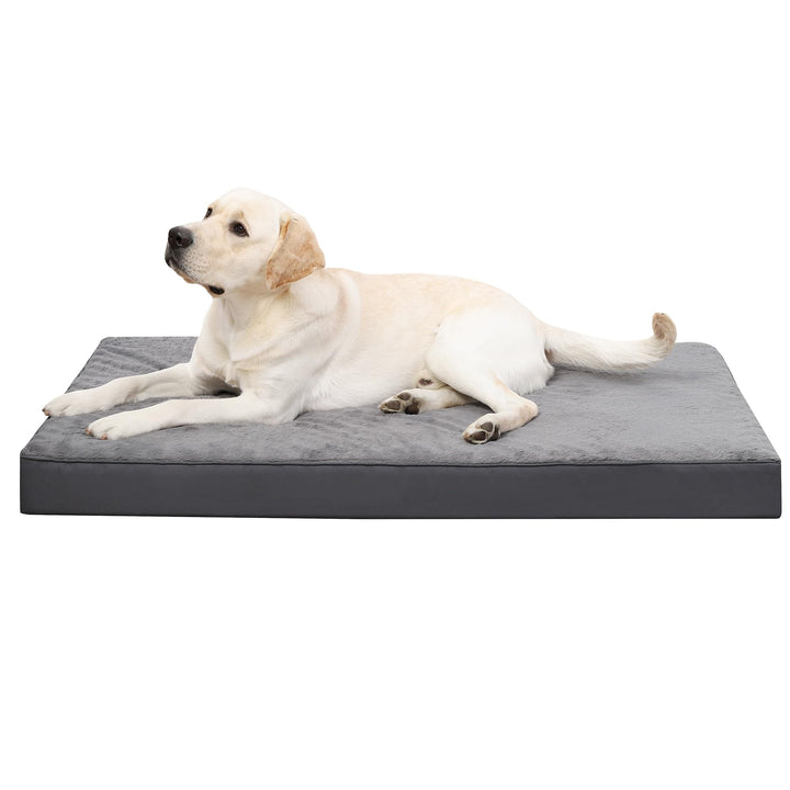 Large orthopedic dog bed with waterproof cover in dark grey