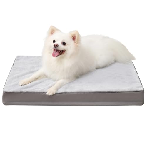 KSIIA Orthopedic Dog Bed - Waterproof Washable Mattress - Grey - 75x47cm