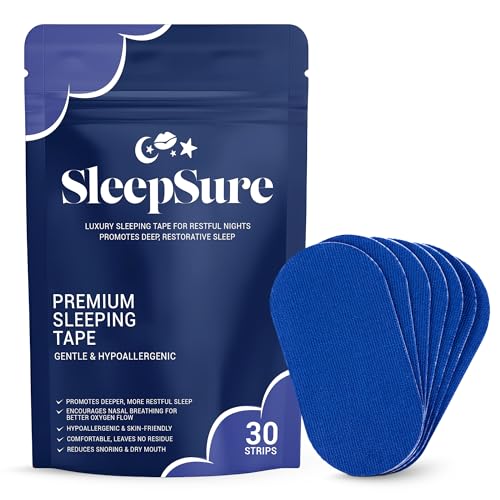 SleepSure Mouth Tape Strips - Gentle Adhesive, 30 Count
