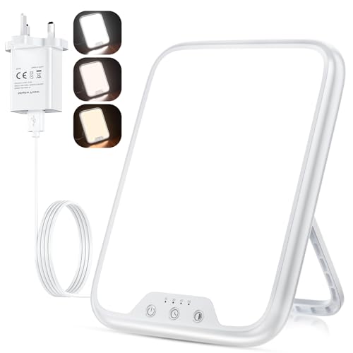 10000 Lux Light Therapy Lamp - UV-Free - Portable with Timer and Adjustable Brightness
