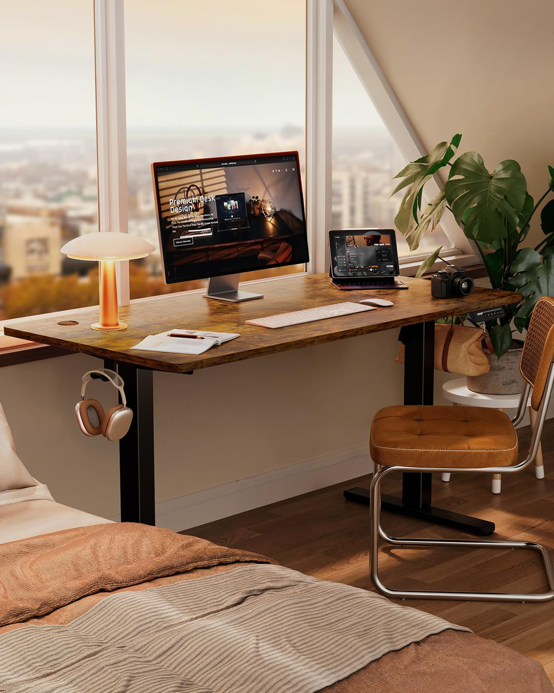 Electric Standing Desk - Height Adjustable 120 x 60cm with 4 Memory Smart Panel