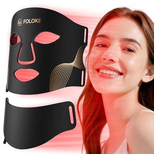 LED Light Therapy Mask - Red Wavelength for Skin Rejuvenation - Face and Neck Treatment