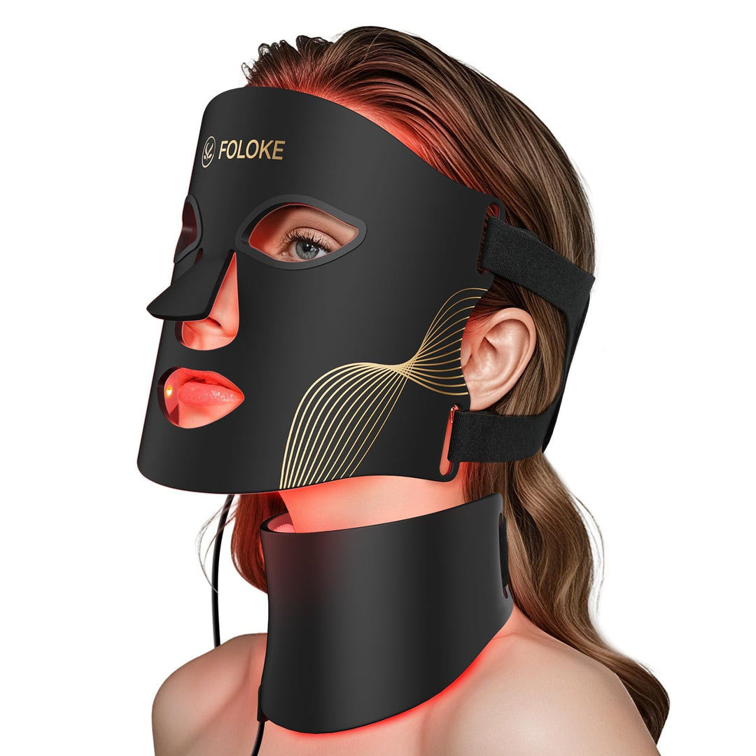 LED Light Therapy Mask - Red Wavelength for Skin Rejuvenation - Face and Neck Treatment