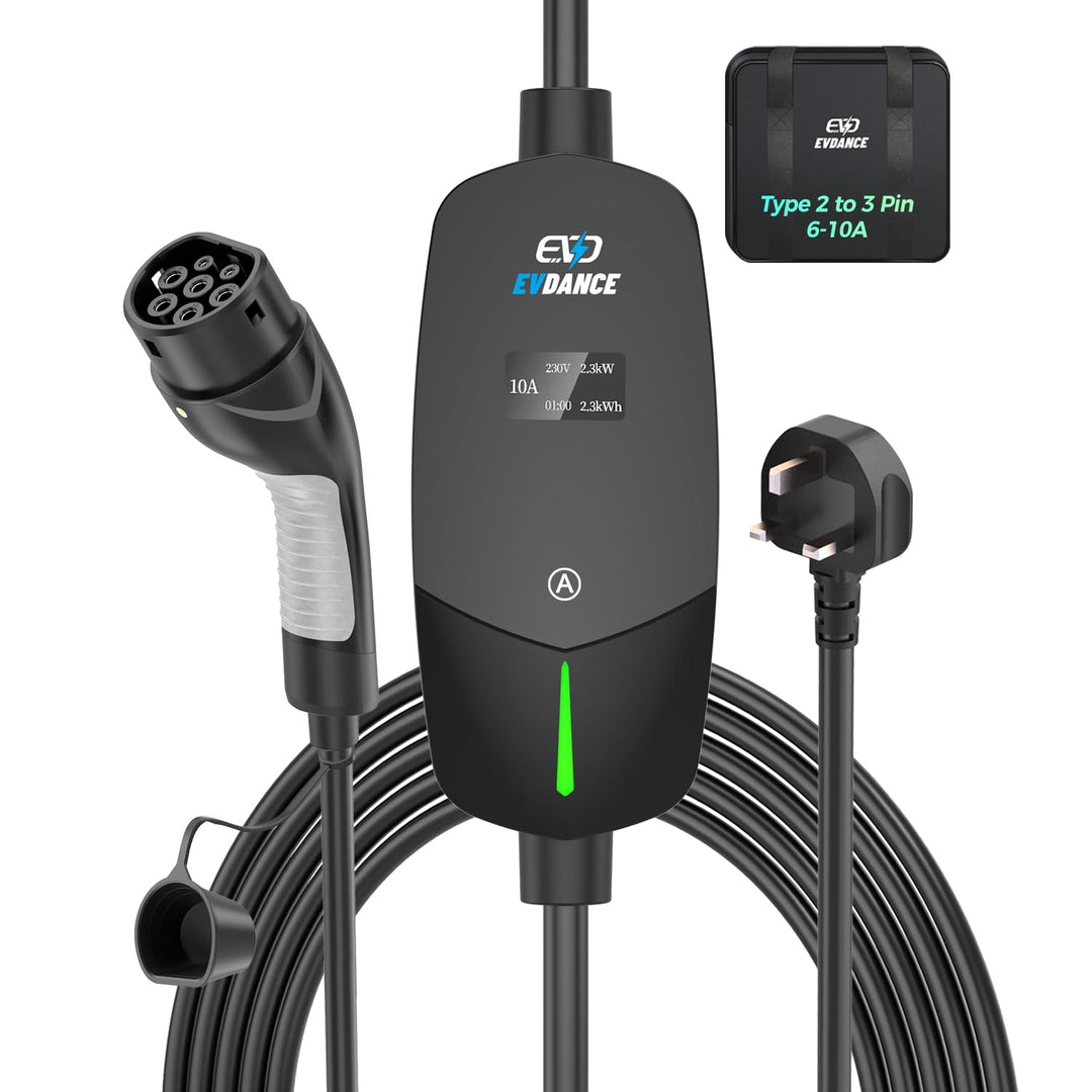 6 metres Type 2 EV charging cable with durable black design