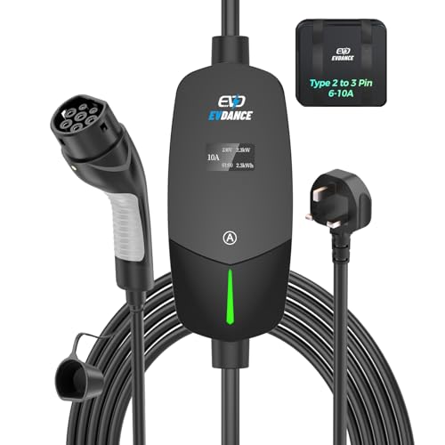 6 Metres Type 2 EV Charging Cable 10A - Durable Black