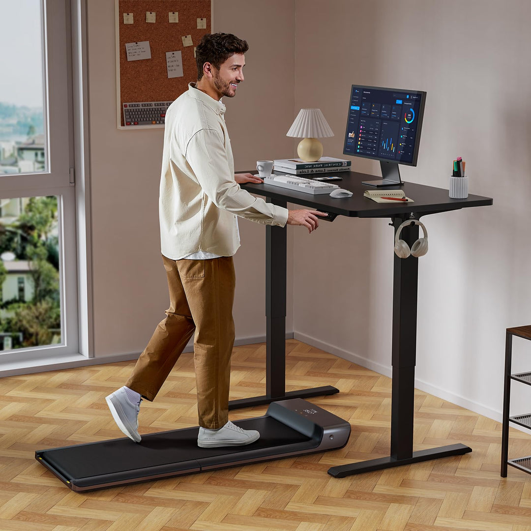 Electric Height Adjustable Standing Desk - Ergonomic Sit Stand Table - Black - 120x60 cm