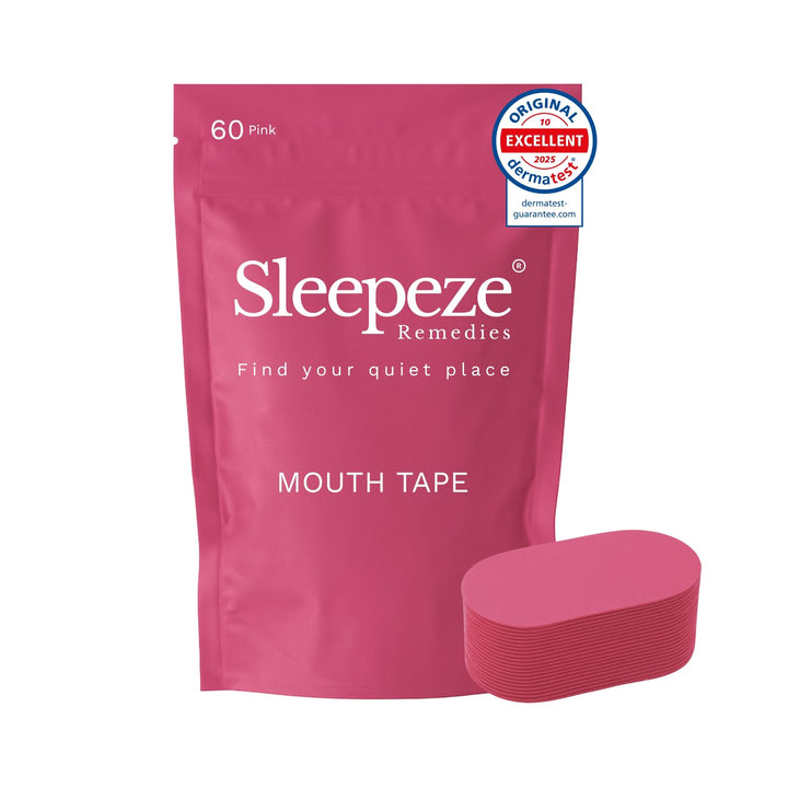 Anti snore mouth strips in pink fabric, 60 pack