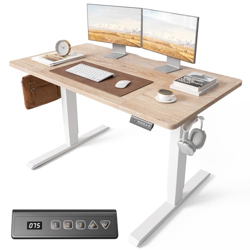 Electric Standing Desk - Height Adjustable - 120 x 60cm - Oak