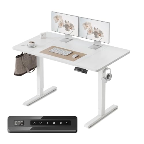 Electric Standing Desk - Height Adjustable - White - 120 x 60cm