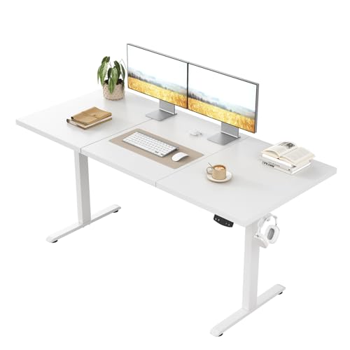 Klicelor Height-Adjustable Sit-Stand Desk - Electric Office Desk 120x60 cm - White