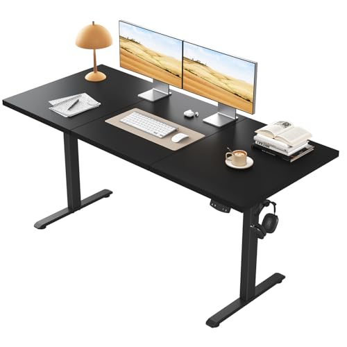 Klicelor Height Adjustable Electric Desk 120 x 60 cm Black - Memory Functions