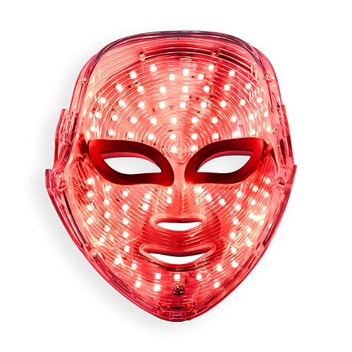 LED Face Mask - Red & Blue Light Therapy, 90 Bulbs, Anti-Ageing