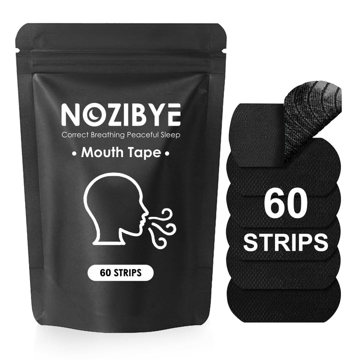 Nozibye sleeping mouth tape strips in black for gentle rest
