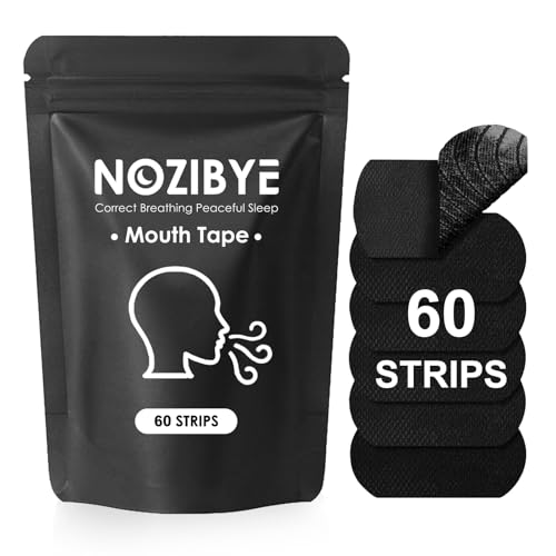 Nozibye Sleeping Mouth Tape - 60 Pack Gentle Rest Strips - Black