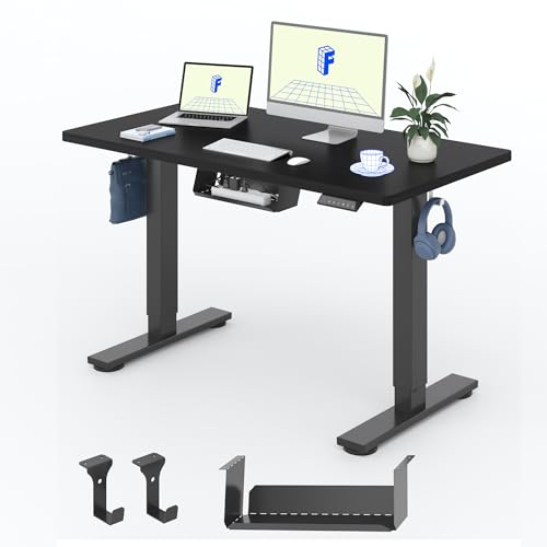 E1 Standing Desk - Height Adjustable Electric Desk with Memory Panel - Black, 120x60