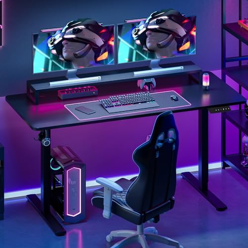 E1 Standing Desk - Height Adjustable Electric Desk with Memory Panel - Black, 120x60