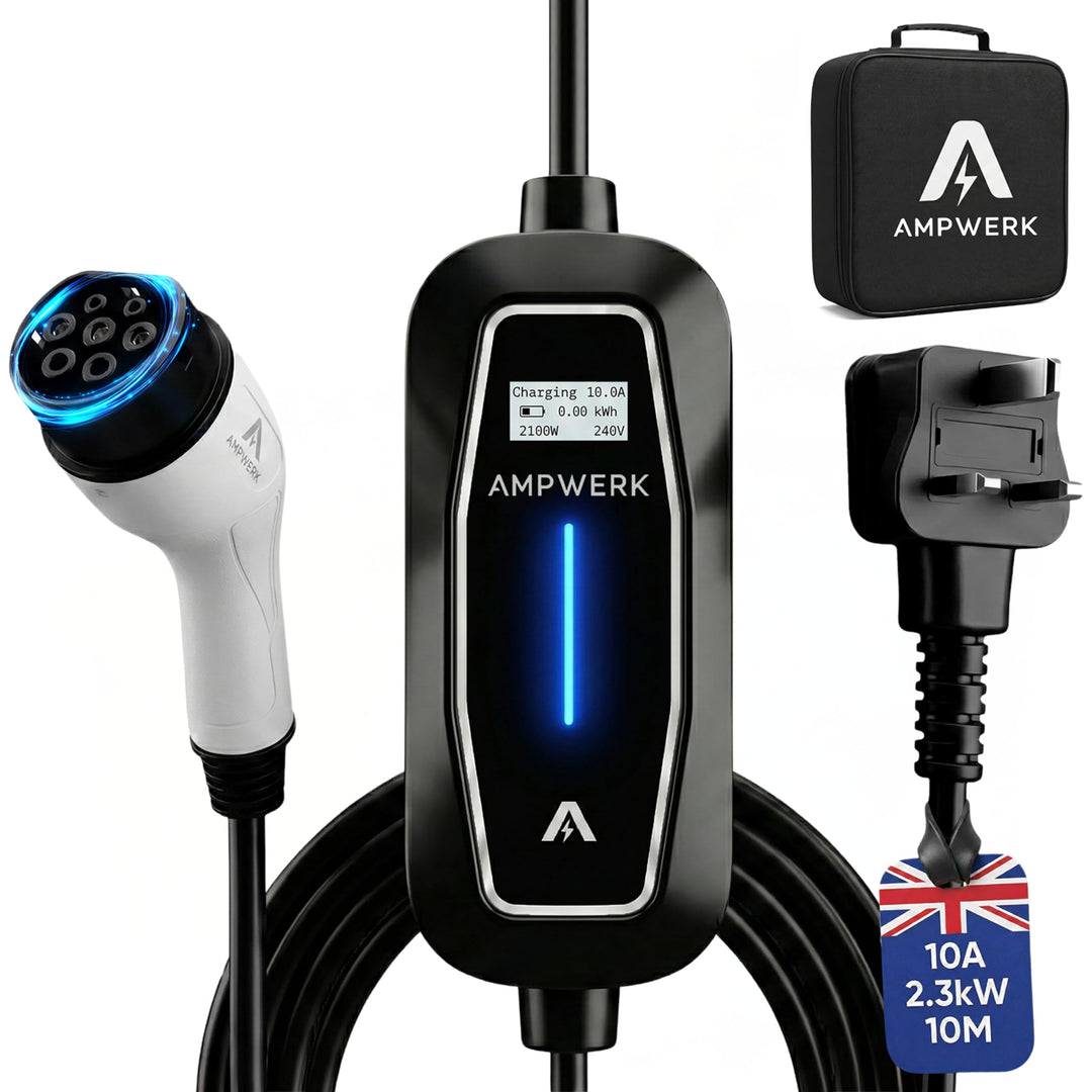 Portable EV Charger Type 2 to 3 Pin Plug with 10M cable