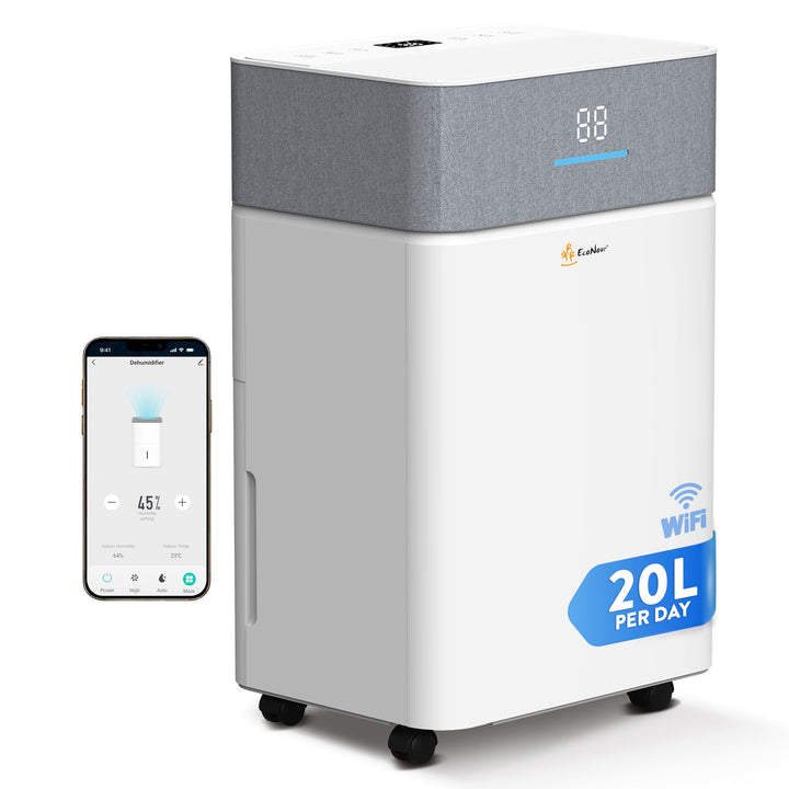 EcoNour 20L Smart Dehumidifier with WiFi and 4.5L tank