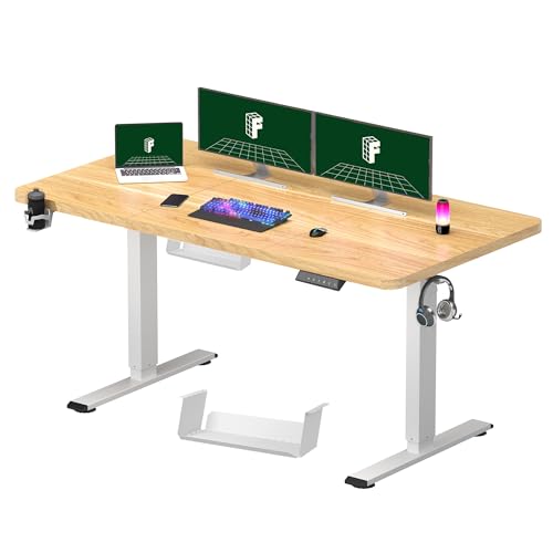Flexispot Electric Standing Desk - Height Adjustable Maple - 140 x 60 cm
